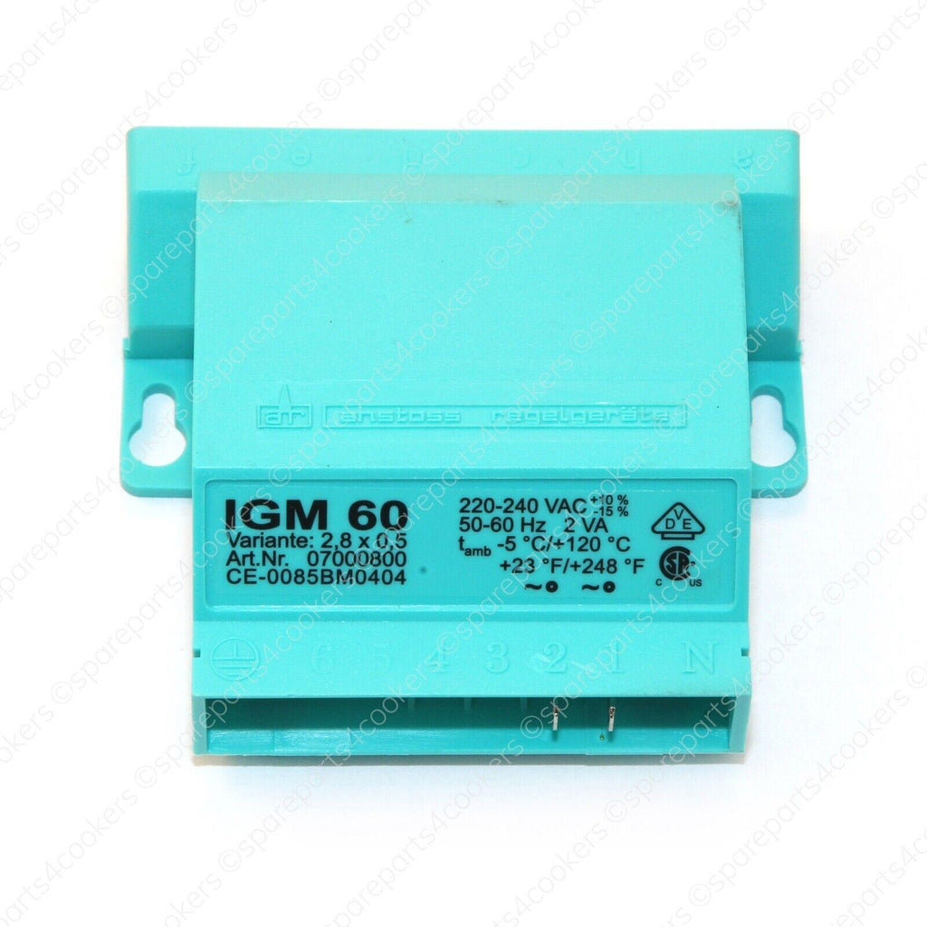 AGA MASTERCHEF IGM 60 Spark Generator Replaces Obsolete AE4M260190 A033513 - spareparts4cookers.com