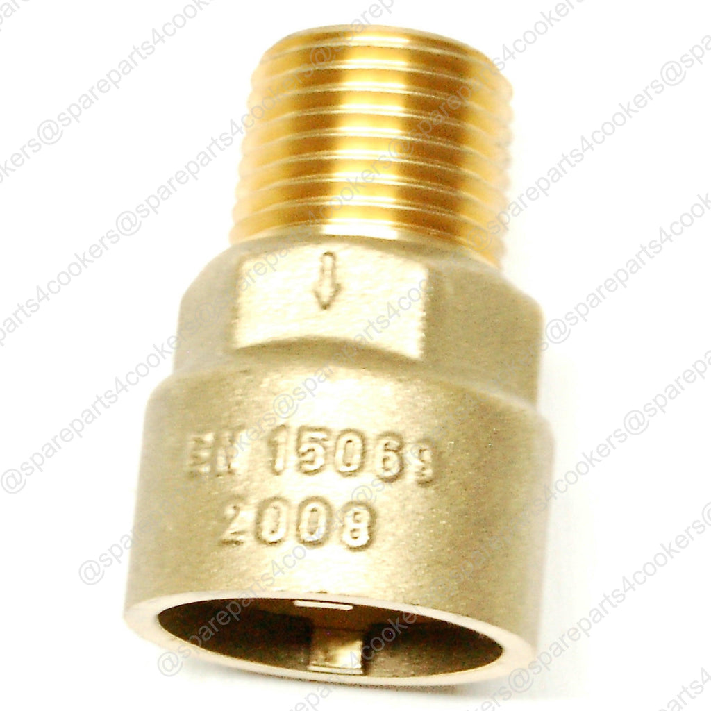 COOKERFLEX 1/2" Straight Bayonet UKCA/CE Socket NG and LPG - spareparts4cookers.com