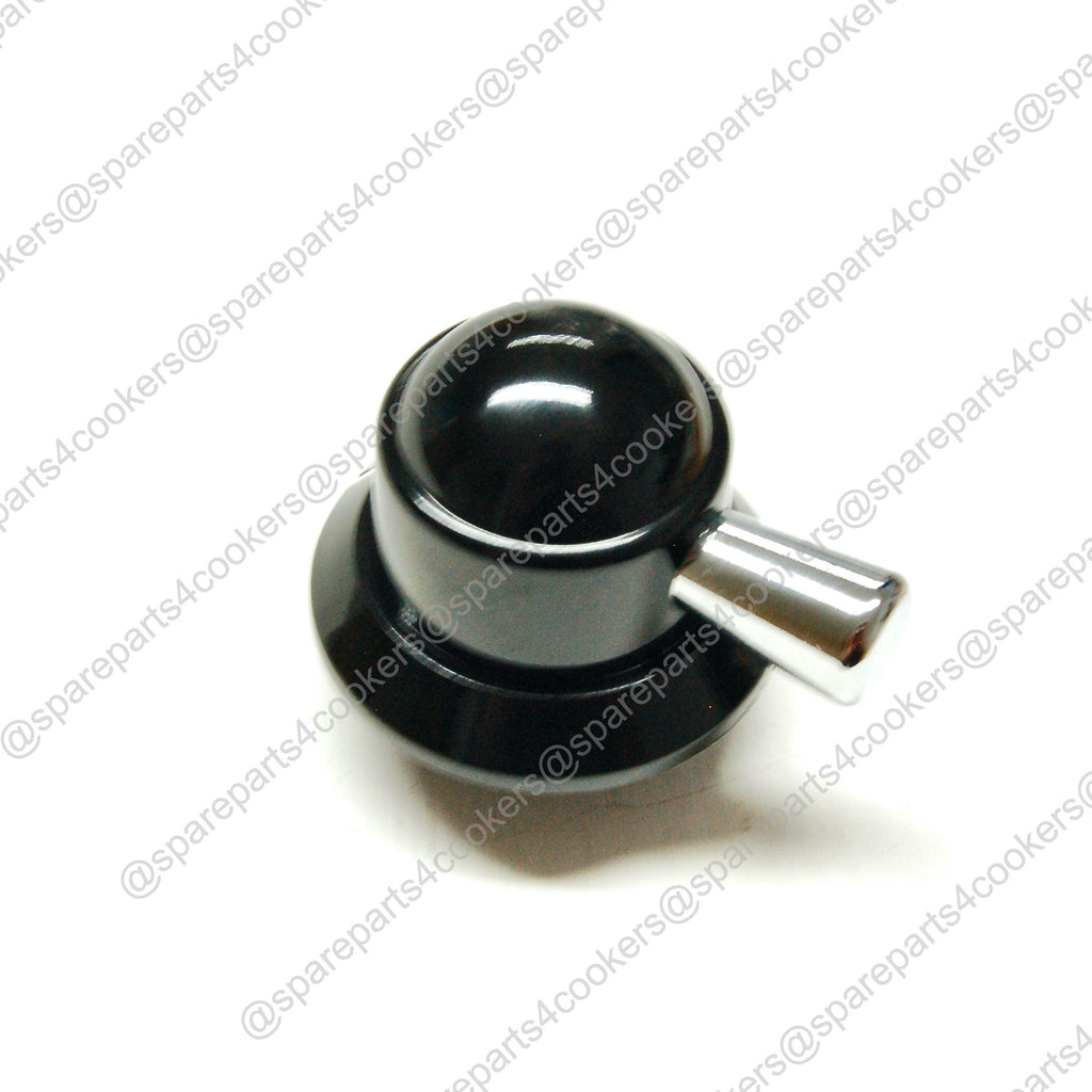 FALCON Black and Chrome Control Knob 6mm Spindle P029209 FVLP029209 - spareparts4cookers.com