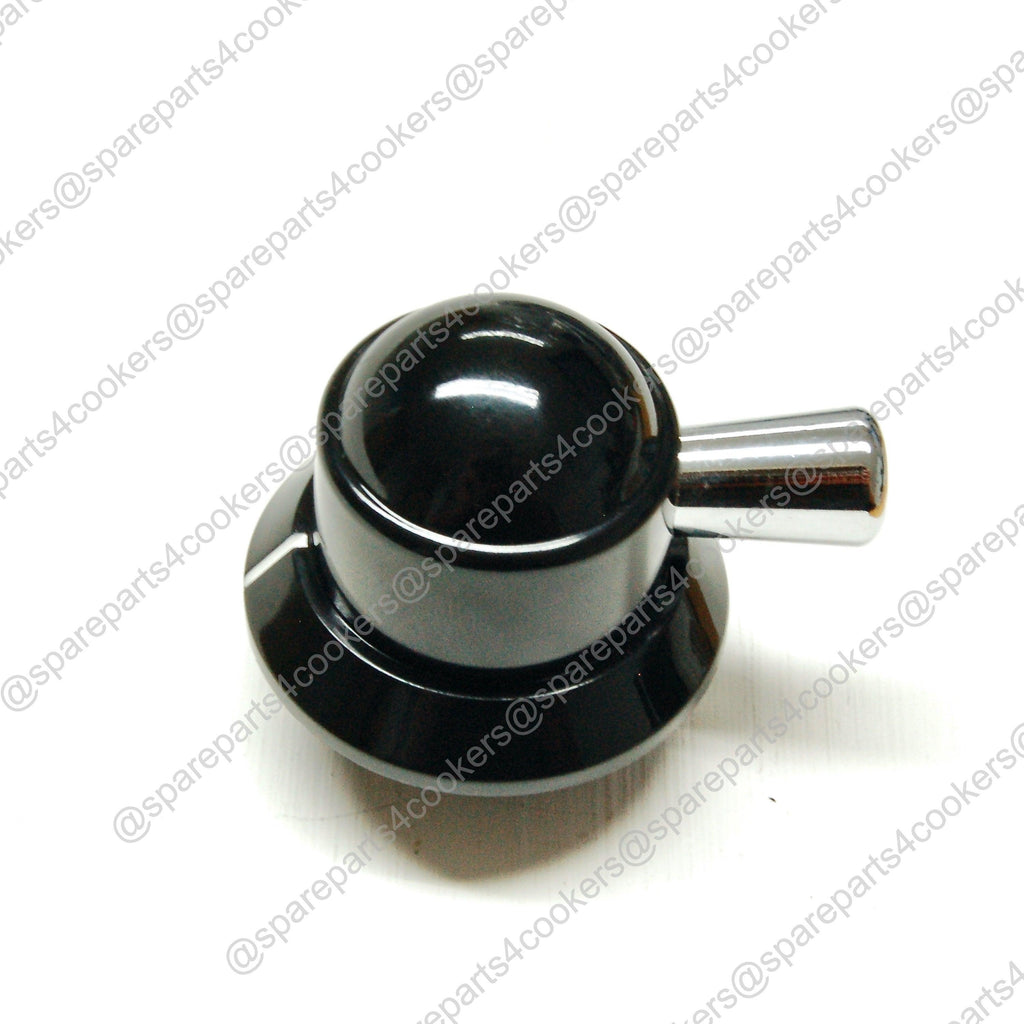 FALCON Black and Chrome Control Knob 6mm Spindle P029209 FVLP029209 - spareparts4cookers.com
