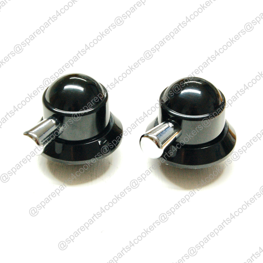 FALCON Black and Chrome Control Knob 6mm Spindle P029209 FVLP029209 - spareparts4cookers.com