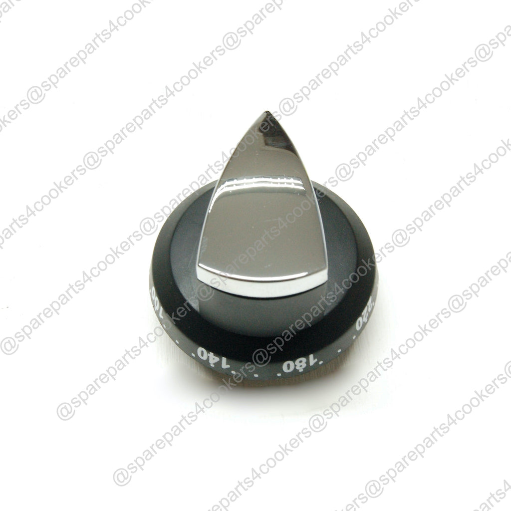 RANGEMASTER GENUINE Elan Thermostat Control Knob Black and Chrome P028873 P045519 FVLP028873 - spareparts4cookers.com