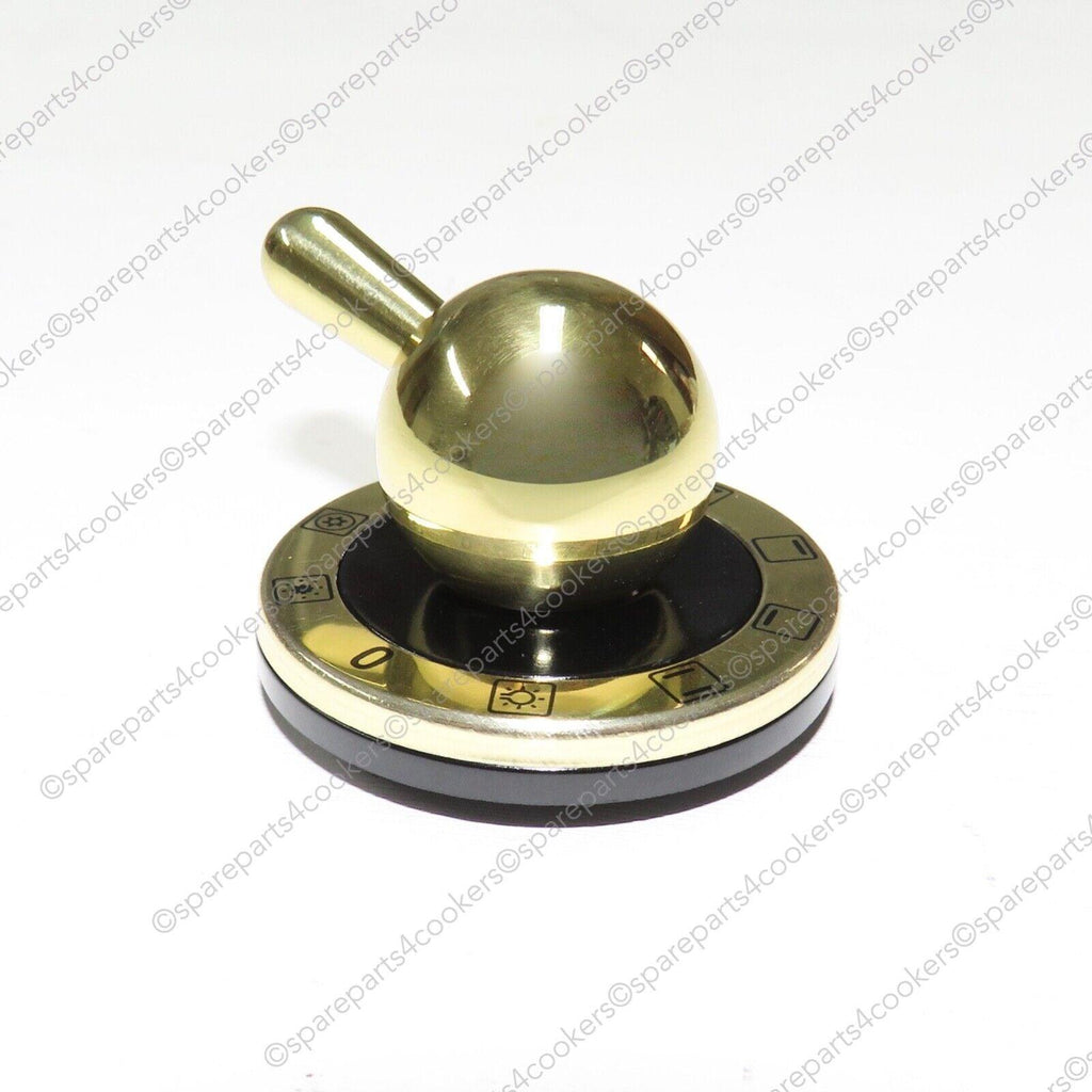 BRITANNIA Original 9 Function Type Black and Brass Control Knob SP-I/G3030014 - spareparts4cookers.com