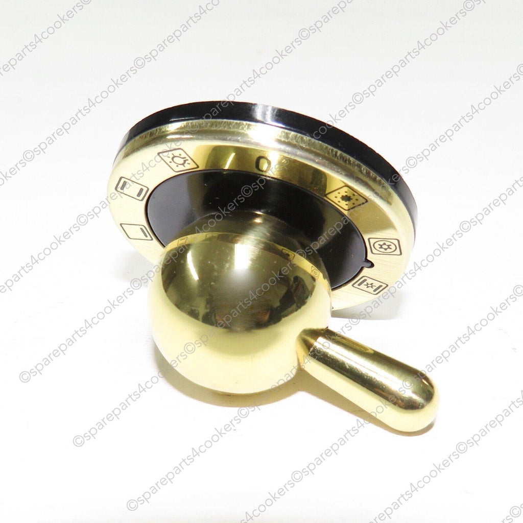 BRITANNIA Original 9 Function Type Black and Brass Control Knob SP-I/G3030014 - spareparts4cookers.com