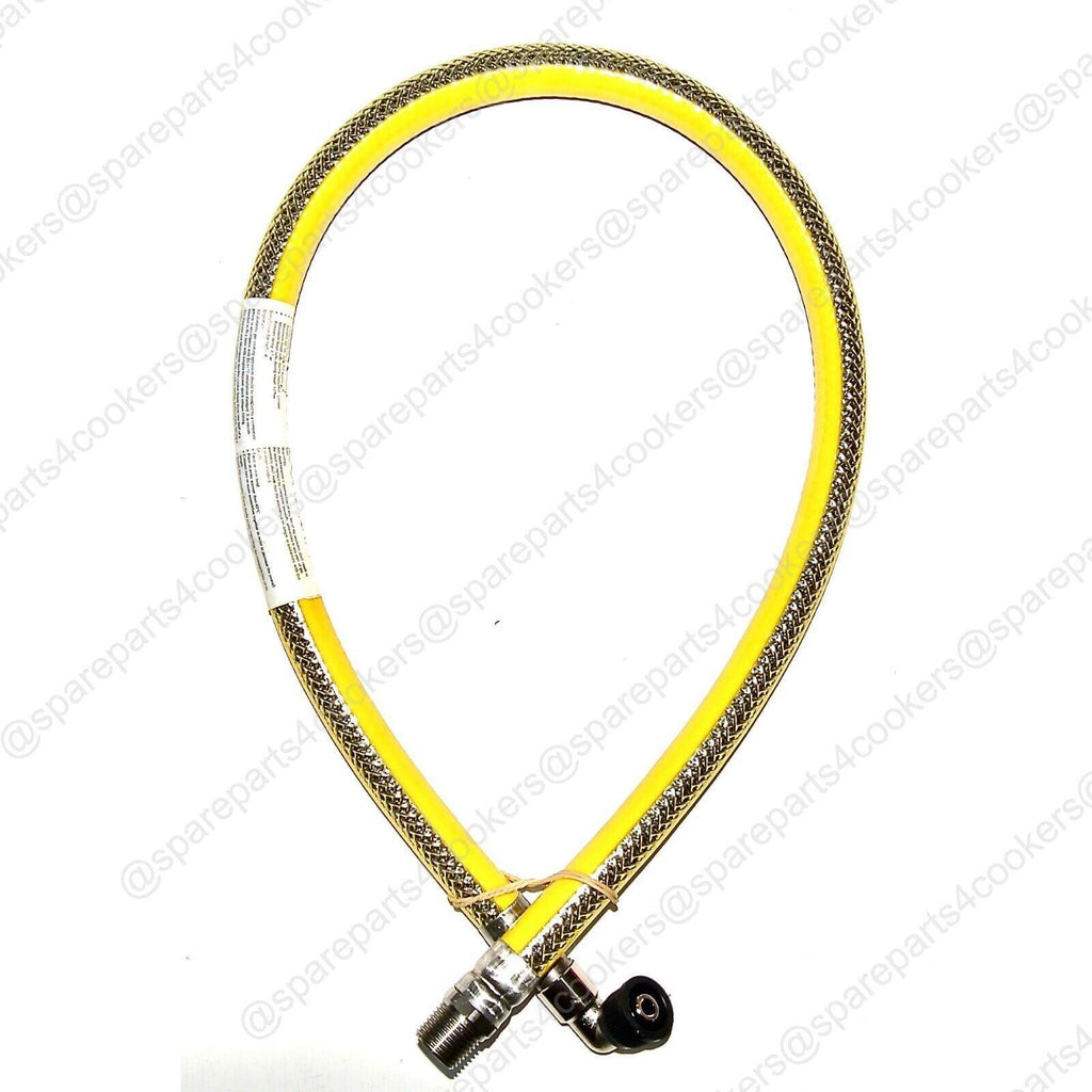 GAS COOKER HOSE 1000mm x 1/2" Micropoint Stainless Steel - EN14800 NG + LPG - spareparts4cookers.com