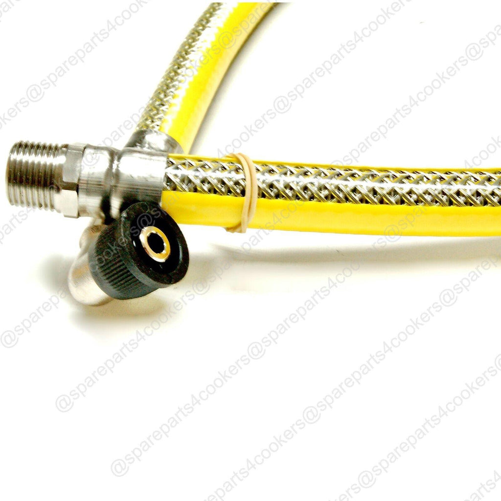 GAS COOKER HOSE 1000mm x 1/2" Micropoint Stainless Steel - EN14800 NG + LPG - spareparts4cookers.com