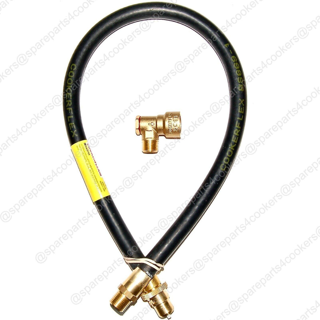 GAS COOKER HOSE 3FT x 1/2" Bayonet NG - BS669-1 + BAYONET - spareparts4cookers.com