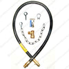 GAS COOKER HOSE 4FT x 1/2" Bayonet NG - BS669-1 + BAYONET + CHAIN - spareparts4cookers.com