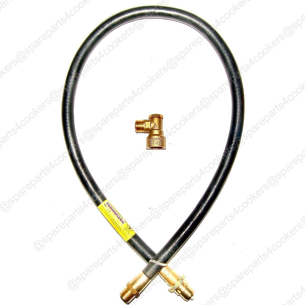 GAS COOKER HOSE 4FT x 1/2" Bayonet NG - BS669-1 + BAYONET - spareparts4cookers.com