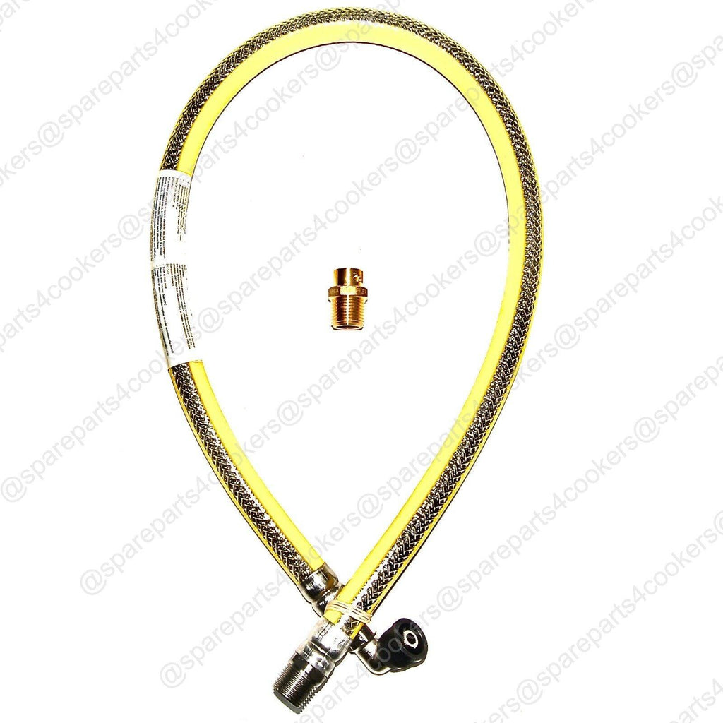 GAS COOKER HOSE + BAYONET 1000mm x 1/2" Micropoint - EN14800 NG + LPG - spareparts4cookers.com