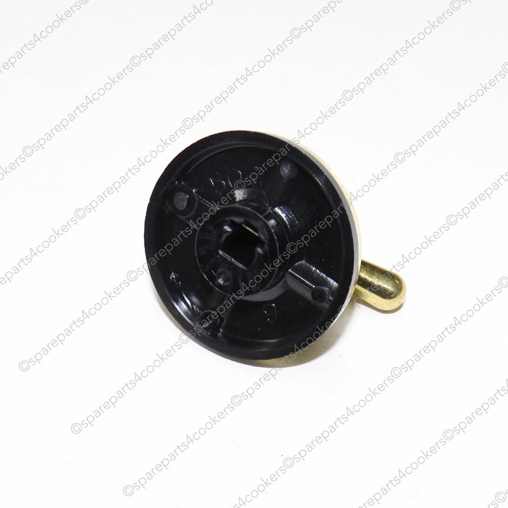 ILVE Genuine Black and Brass Thermostat Control Knob G3610014 G/361/00/14 - spareparts4cookers.com