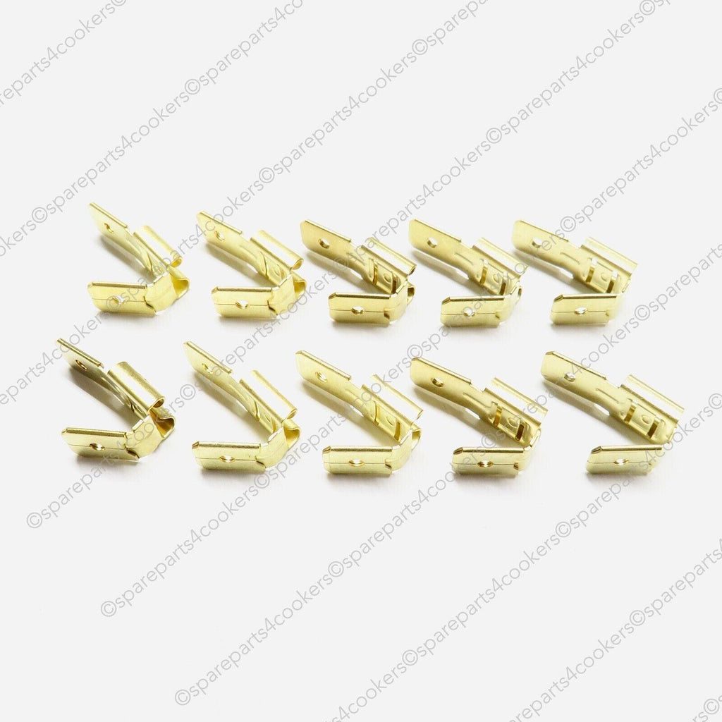 PIGGY BACK SPADE CONNECTOR / TERMINAL Male/Female 6.3mm Non-insulated Brass x 10 - spareparts4cookers.com