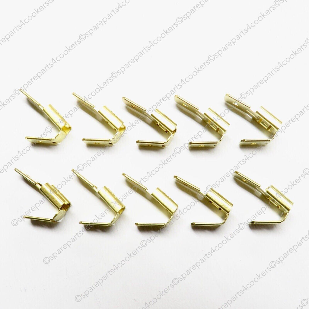 PIGGY BACK SPADE CONNECTOR / TERMINAL Male/Female 6.3mm Non-insulated Brass x 10 - spareparts4cookers.com